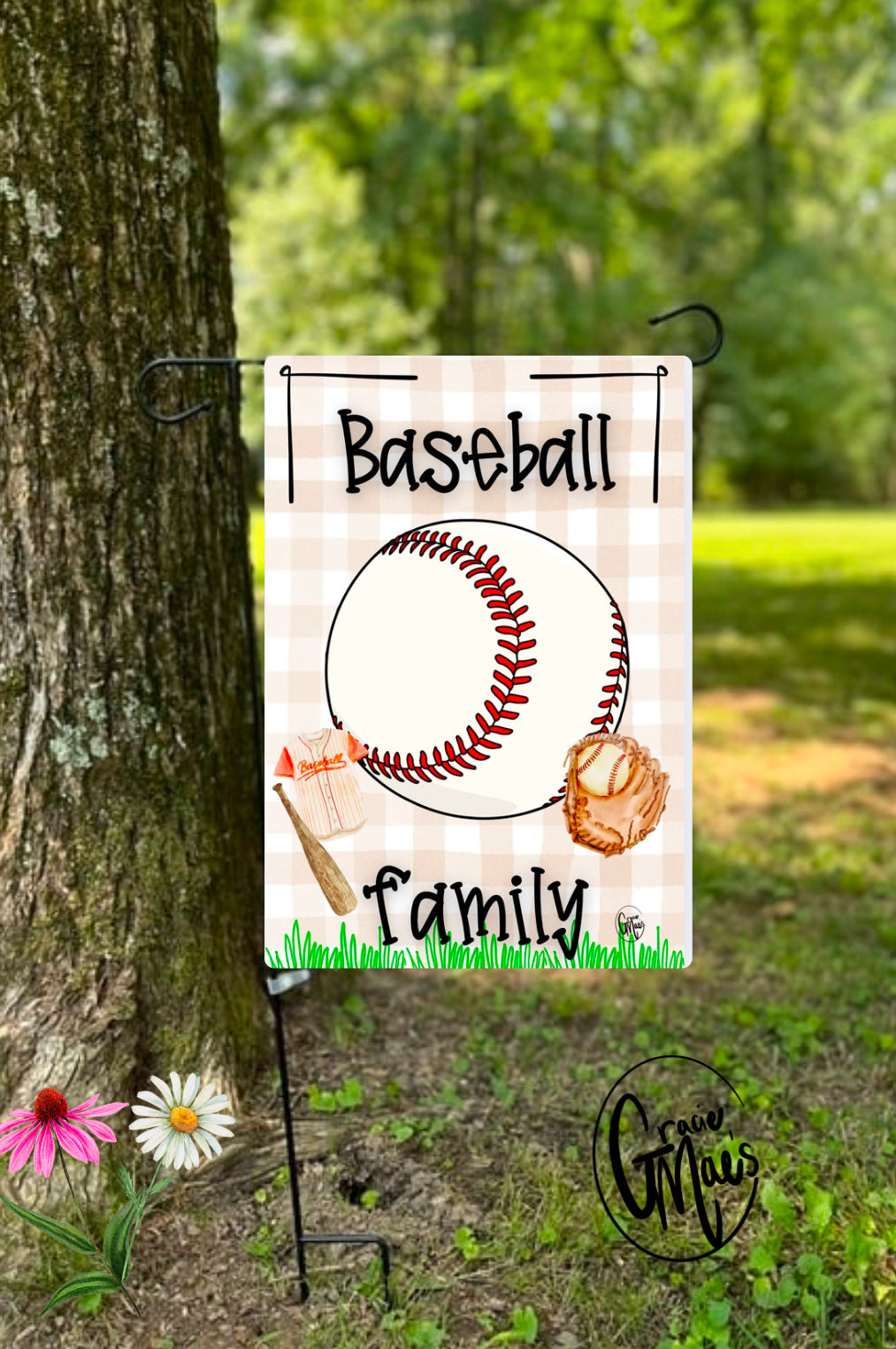 Baseball Garden Flag