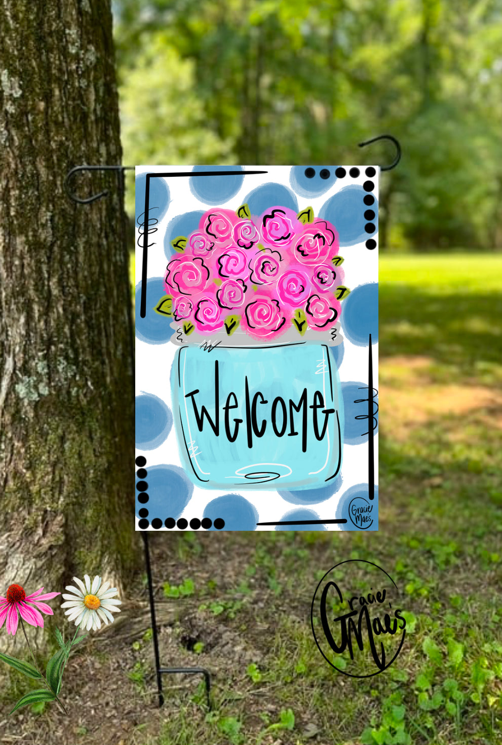 Welcome Jar Garden Flag