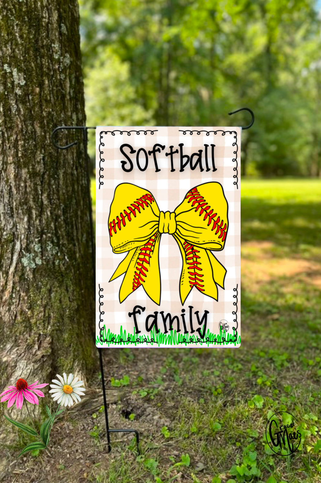 Softball Garden Flag