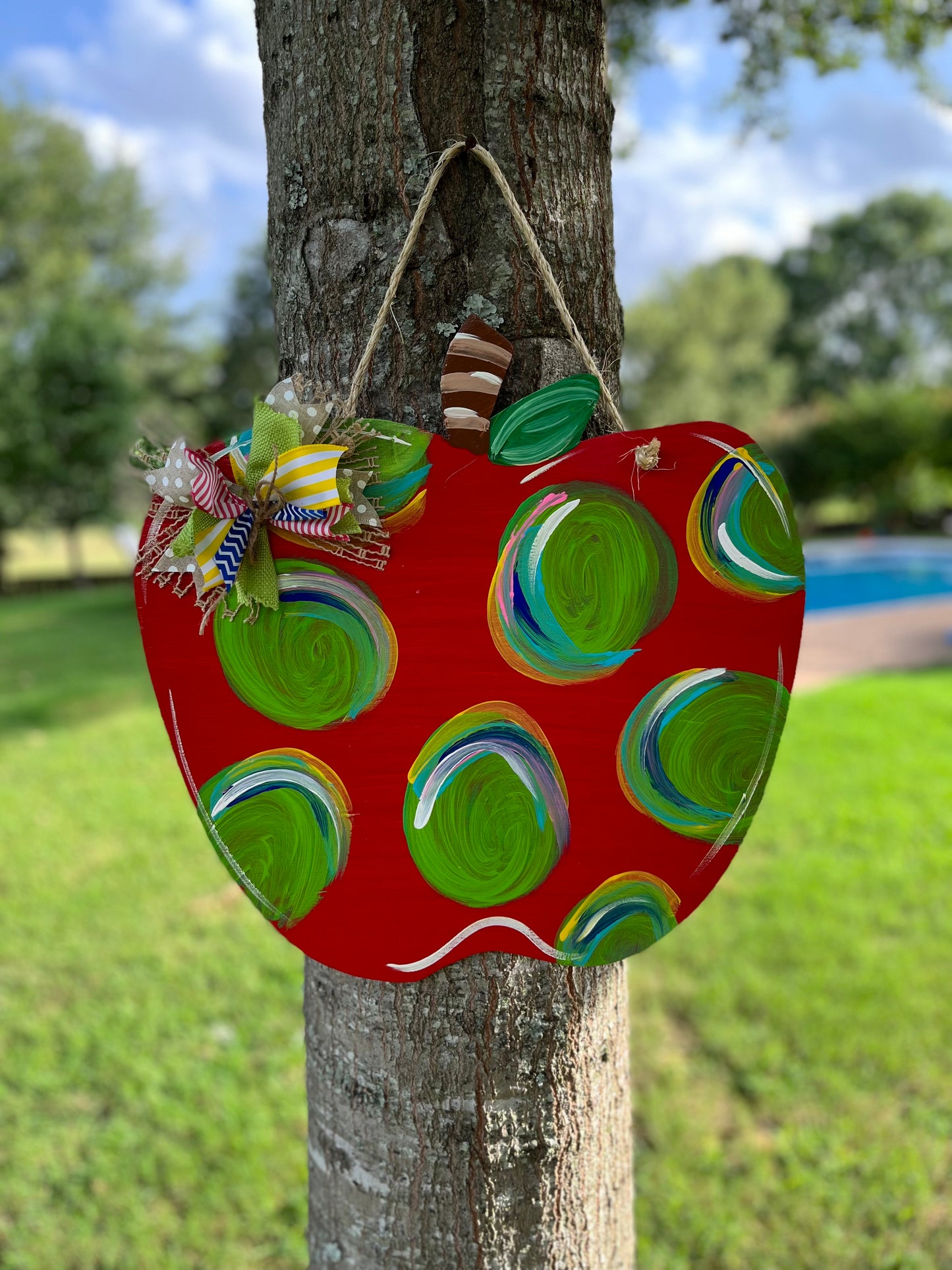 Funky Apple Green Dots