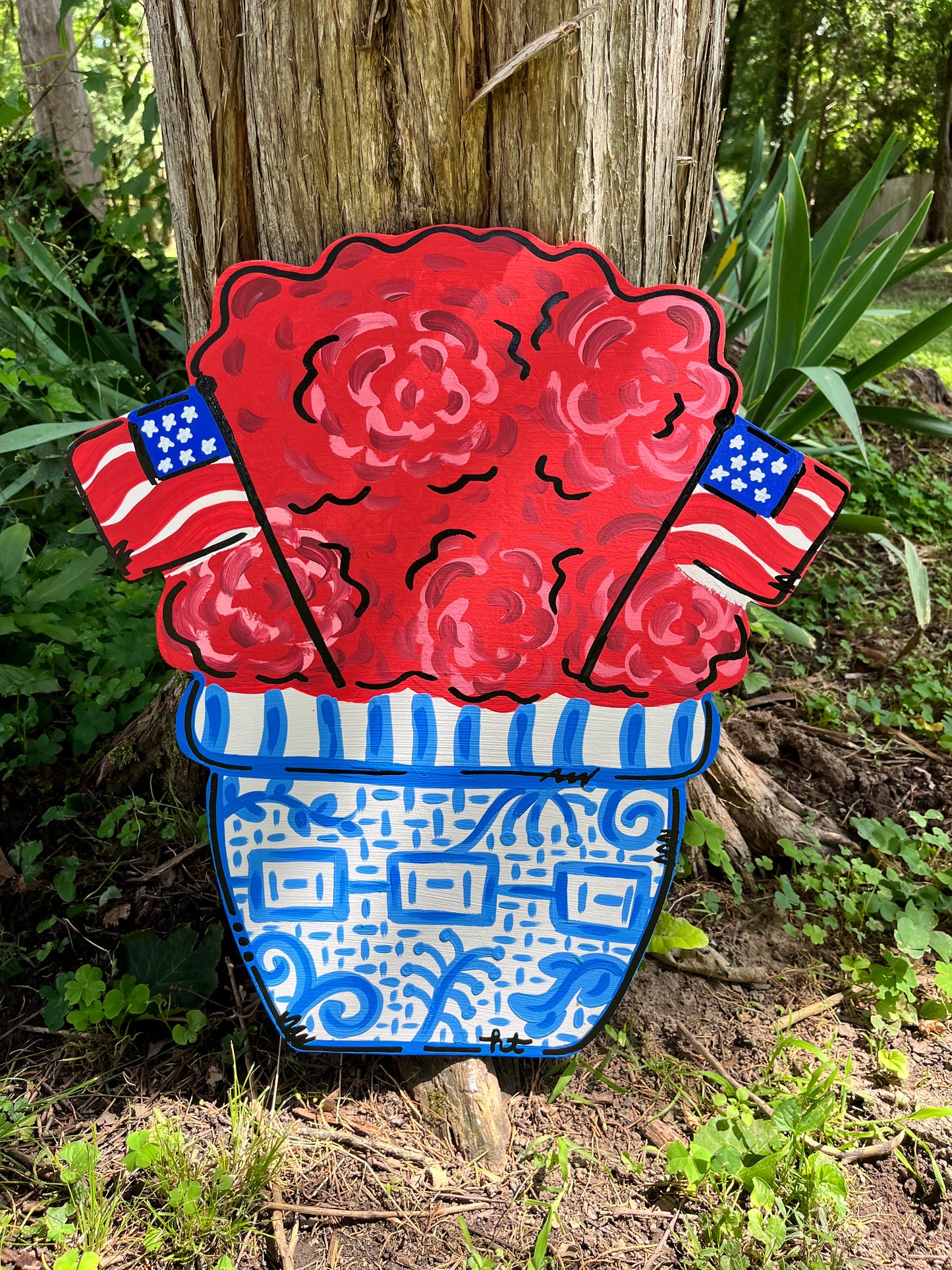 American Flower Pot Door Hanger