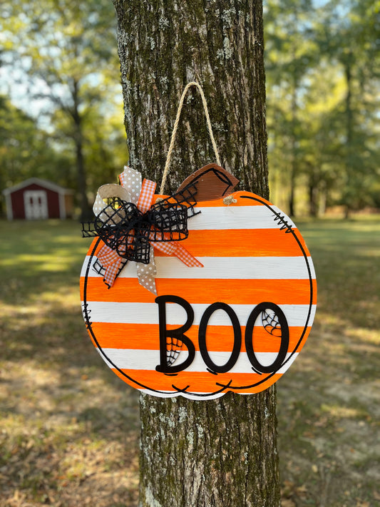 Boo 3D Pumpkin Hanger