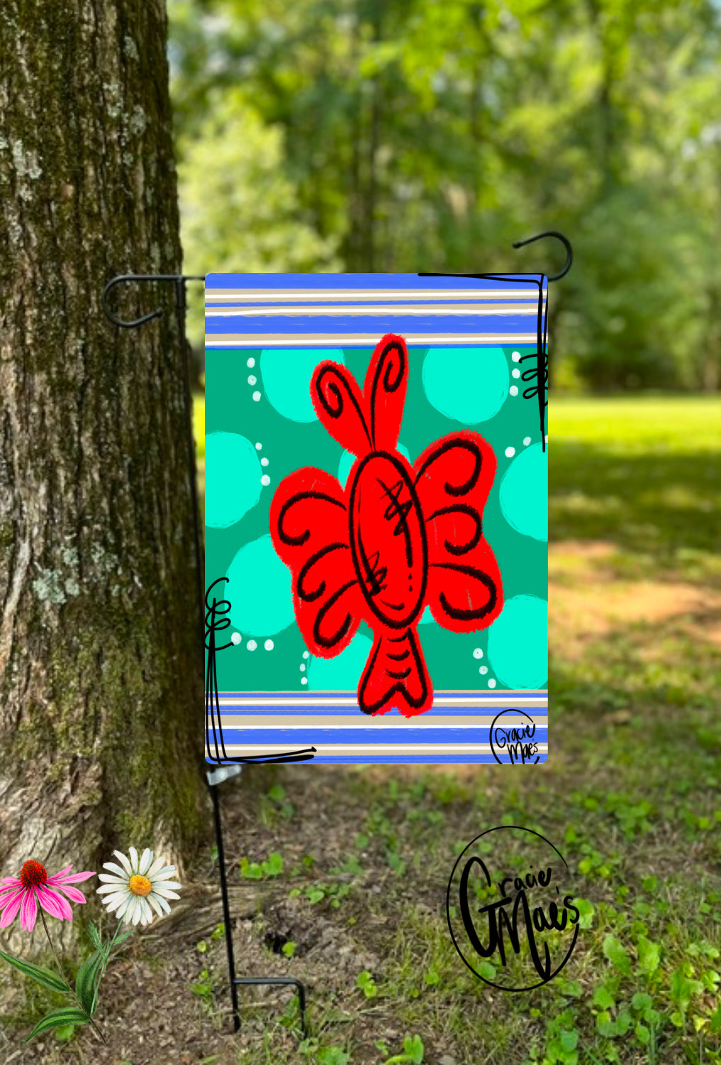Crawfish Garden Flag