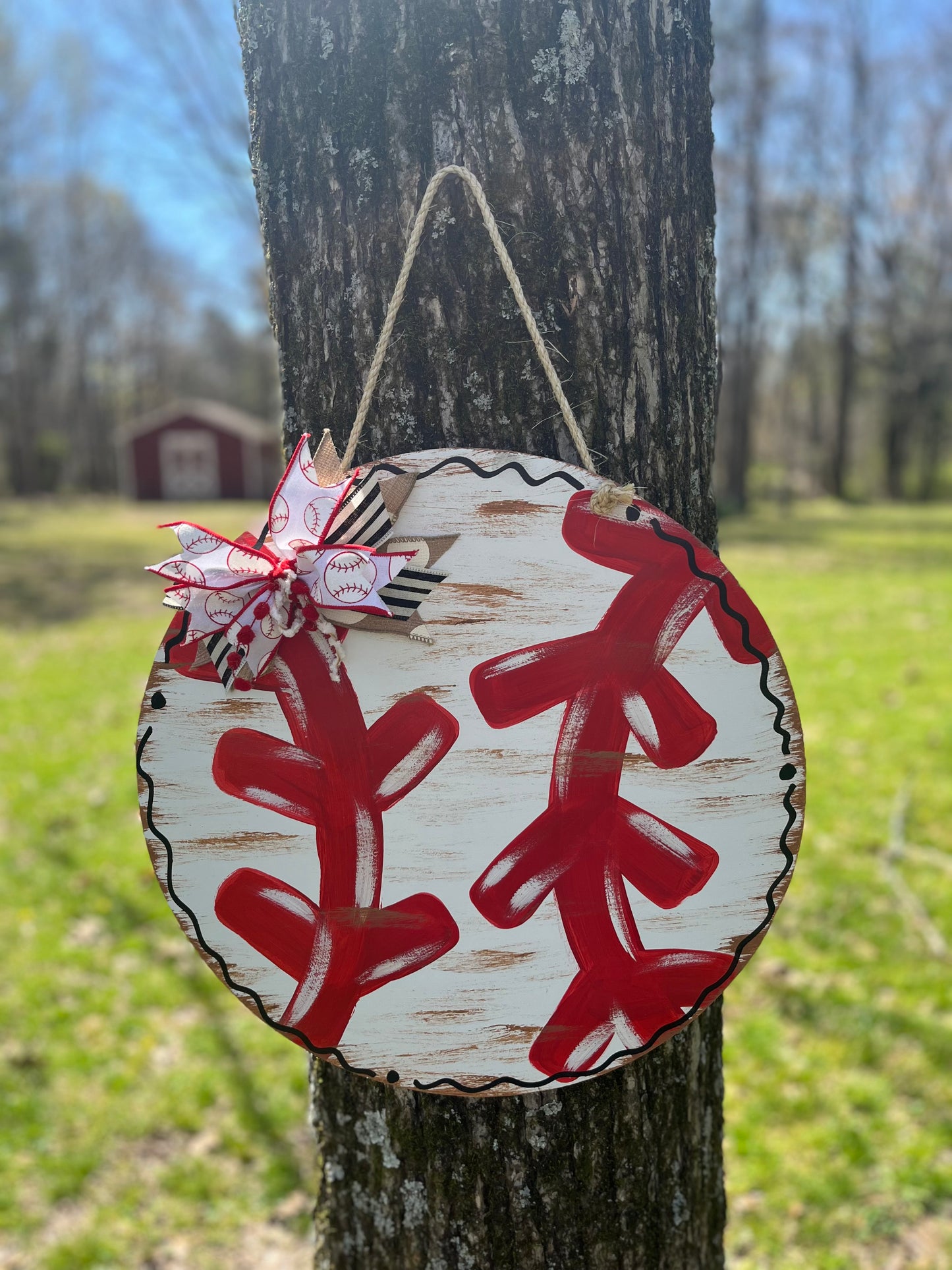 Distressed Baseball Hanger